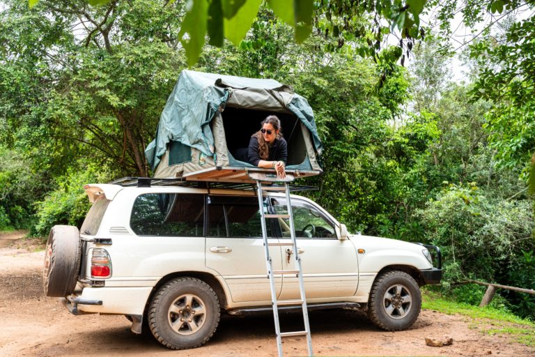 Rooftop tent land cruiser rental in Uganda